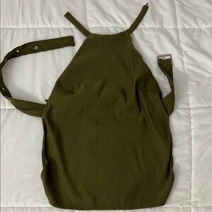 Zara Olive Green open back belted going out top with Adjustable Straps
